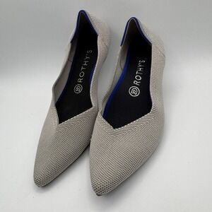 Rothy's The‎ Point Flats In Flax Birdseye Women's 9.5 Sustainable Fashion Gray